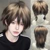 Handsome Anime Cos Wig Siamese Cat Short Gradient Hair Wolf-Tailed Mullet Head Wigs  for Boys