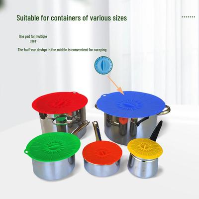 Silicone Fresh-Keeping Lid Set: 5-Piece Anti-Overflow, Dustproof Pot & Microwave Bowl Lids