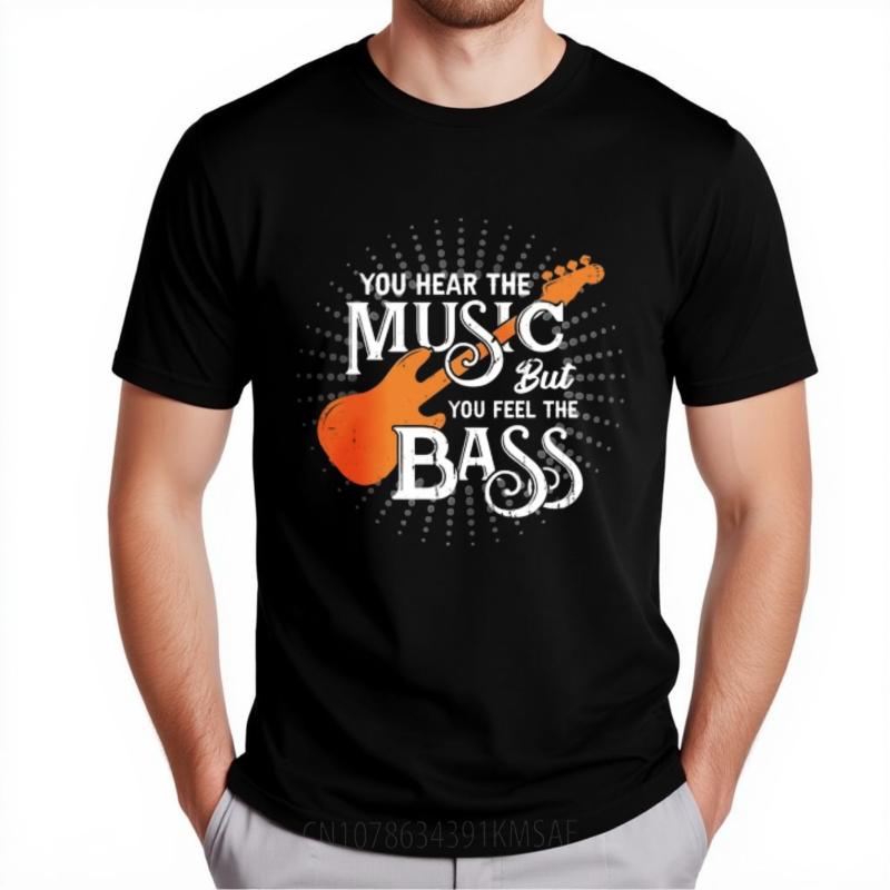 Workout Boys Crew Neck T Shirt Plus Size You Hear The Music But You Feel The Bass Stylish Teenagerss Male T Shirt New Tops