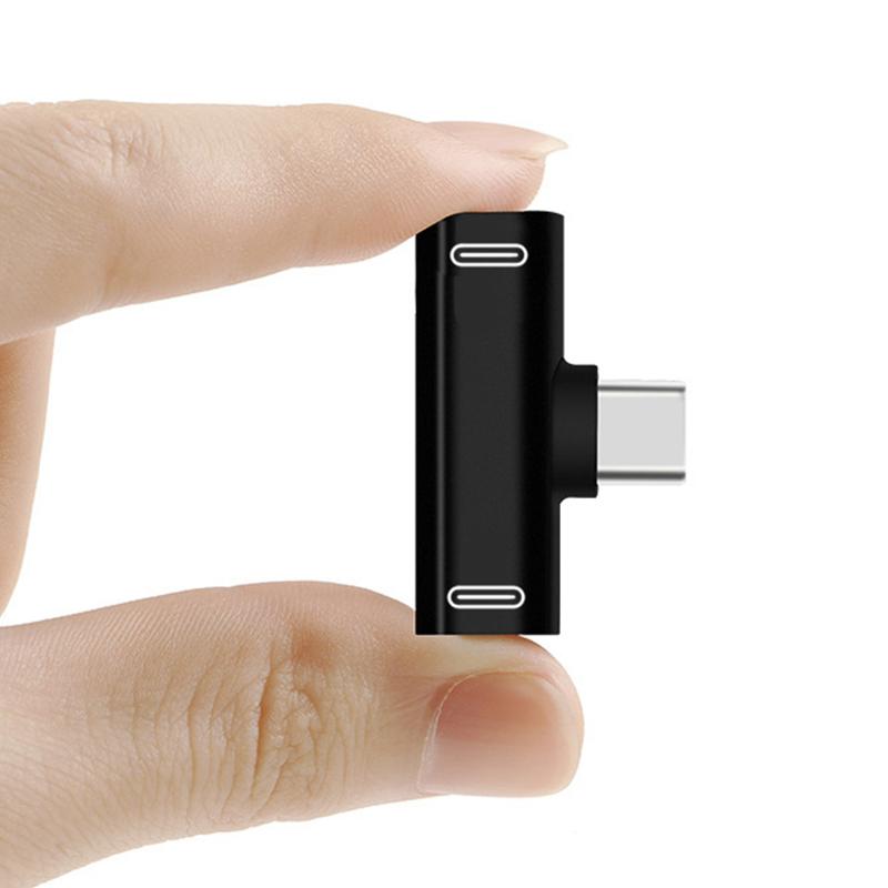 Dualer USB-Typ-C-Kopfhörer-Aux-Adapter, Splitter, Audio-Ladeanschluss