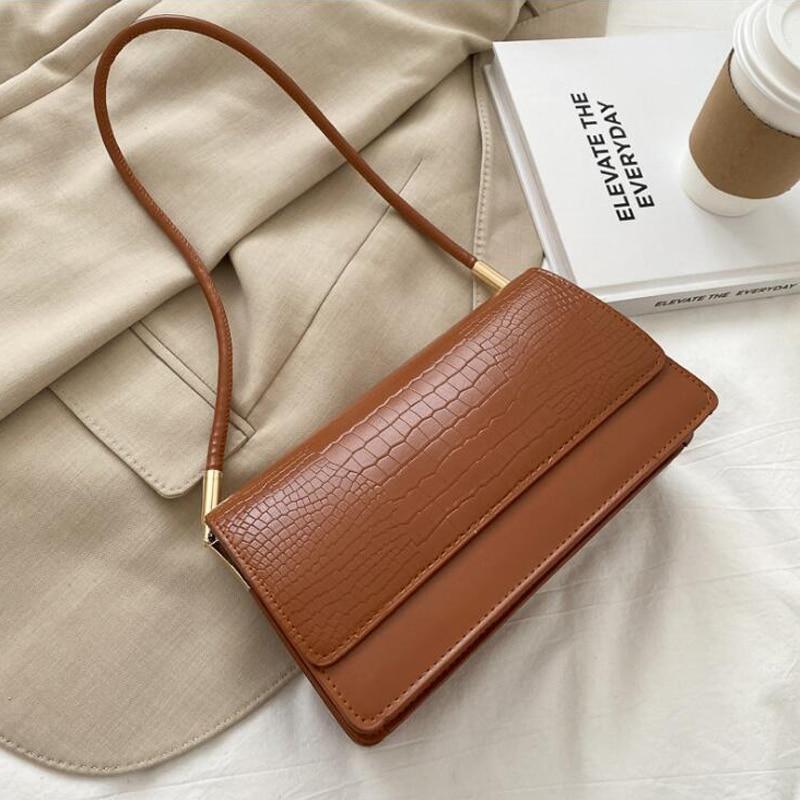 Buy 21 Winter Women Fashion Luxury Pu Leather Handbags Female Vintage Crocodile Pattern Baguette Shoulder Bag Ladies Elegant Wild Underarm Bag At Affordable Prices Free Shipping Real Reviews With Photos Joom