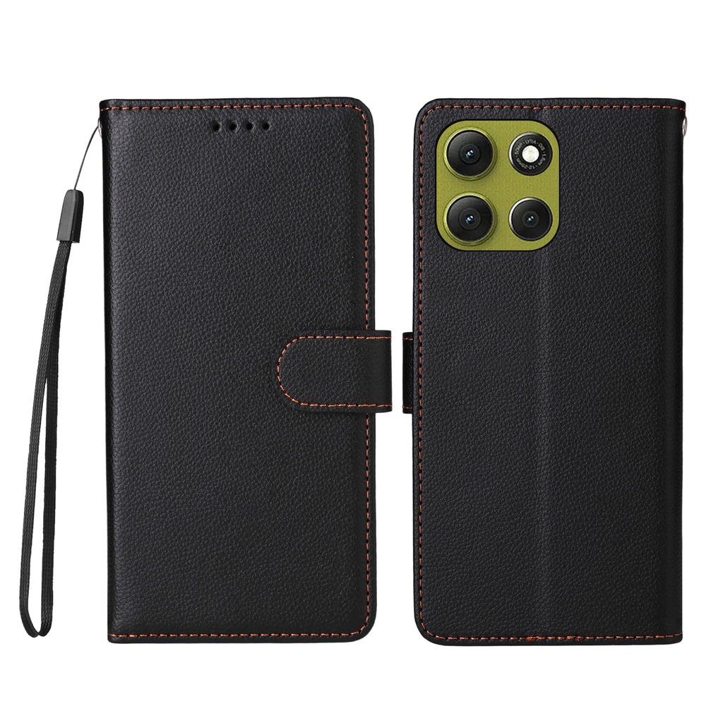 For Motorola Moto G86 Power 5G/G86 5G Case RFID Blocking 3 Card Slots PU Leather Phone Cover with Wrist Strap