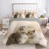 Kočičí povlečení na přikrývku Krásné zvíře Koťátko Tištěný povlak na přikrývku Děti Dospívající Dívka Zvíře Dvojlůžko Queen King Size Polyesterová ložní souprava