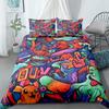 1980S Hiphop Retro Cartoon Duvet Cover Set Eu Single Double King Us Twin Full Queen Size Bedclothes