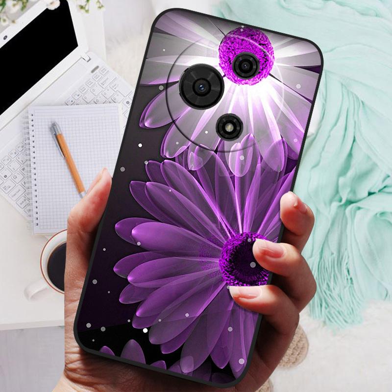 For TCL 605 Case Flower Geometric Painted Bumper Coque Soft Silicone Cover Fundas For TCL 60 SE 4G Cases 60SE TCL605 Shells