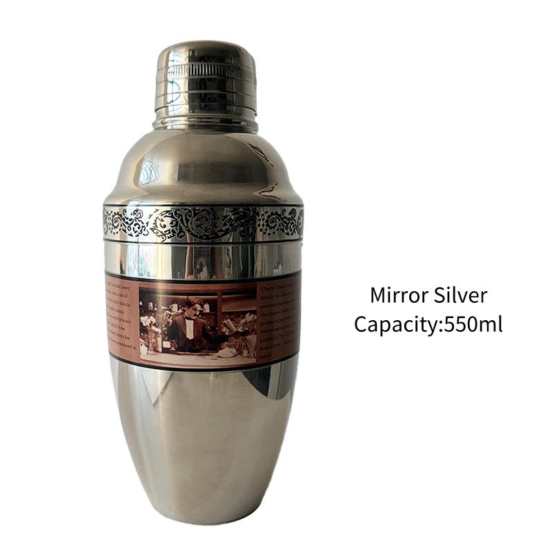 Creative Stainless Steel Engraved Cocktail Shaker Professional Bartender Cocktail Shakers Martini Bar Shaker Bar Accessories