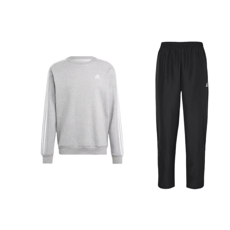 

Adidas Crew Neck Logo Design Long Sleeve Top Comfortable Mid Waist Elastic Pants Casual Sports Set Men Sets H57533+IJ6470 L