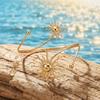 Elegant Sun Adjustable Cuff Bracelet for Women Unique Gold Color Upper Arm Bangle Festival Beach Party Jewelry Gift