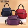 WTEMPO Women Casual Single Shoulder Bags Female Solid Large Capacity Bento Bag Zipper Multi Pockets Canvas Handbag