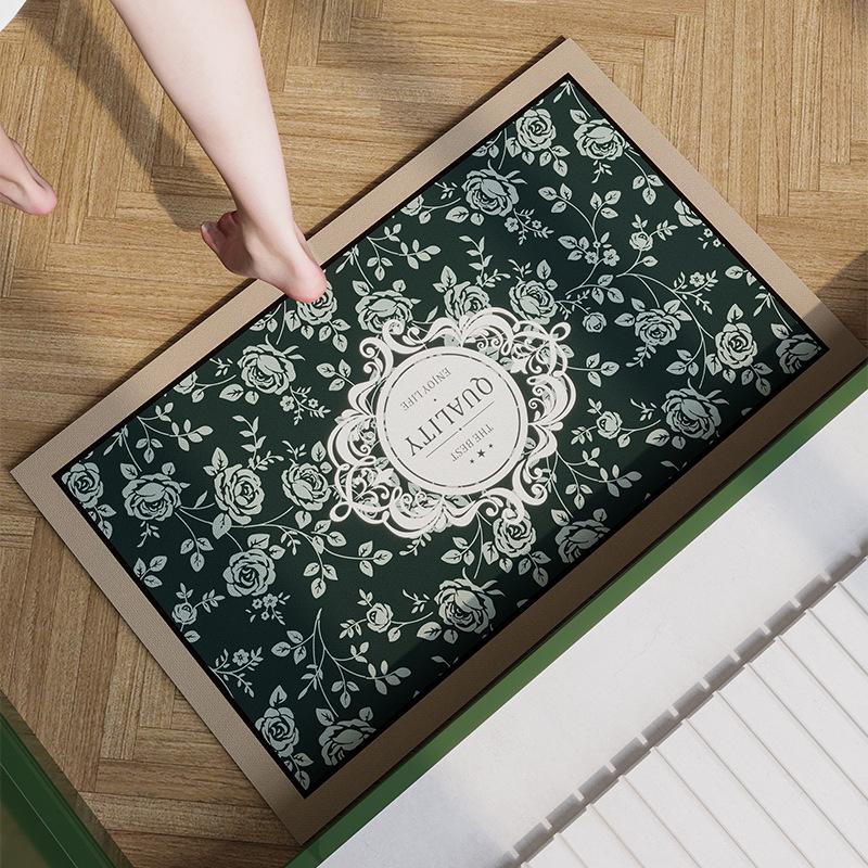 Retro American Style Diatomaceous Earth Floor Mat, Bathroom Door Absorbent Mat, Entrance Door Non Slip Foot Mat