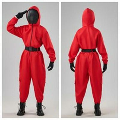Cross-Border Popular Korean Halloween Paper Money House Dali Jumpsuit Cosplay Costume