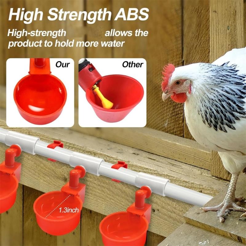 Complete PVC Pipe Chicken Drinking Assembly 58 Parts Auto Water Provider For Poultry