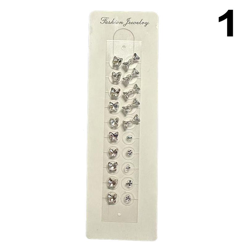 Fashion Bowknot Colorful Rhinestone Pearls Ear Point Stickers Ear Pressure Stick Acupuncture Auricular Ear Stickers Massage