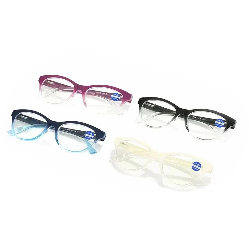 Anti Blue Light Eyeglasses Vintage Cat Eye Pc Clear Lens Presbyopia Glasses Fashion Progressive Color Reading Glasses for Women