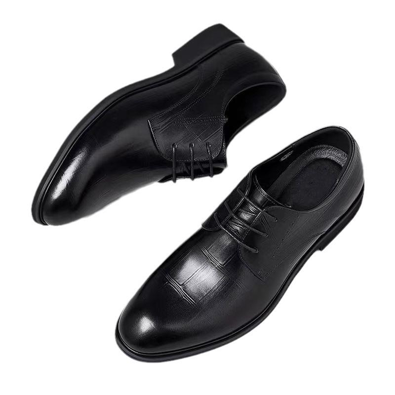 

Кожаная обувь мужская осенняя новая деловая формальная кожаная мужская кожаная обувь повседневная дышащая мягкая подошва мягкая поверхность британская 46 чёрный