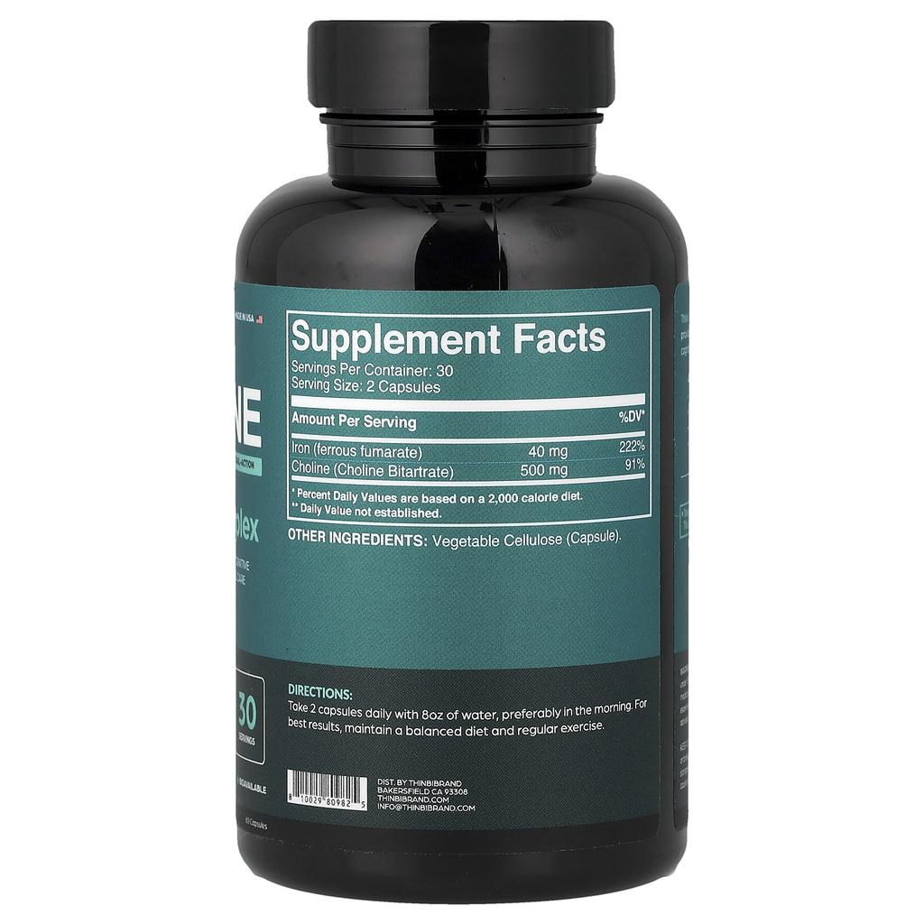 Thinbi, Choline + Iron, 60 Capsules
