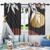 2Pcs Bohemian Style Curtains Plants Leaf Geometric Pattern Blackout Curtains Boho Window Curtain for Bedroom Apartment Decor