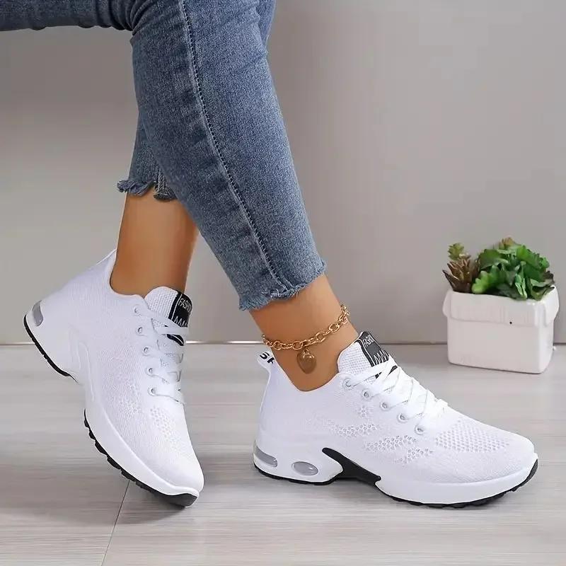 Women'S Causal Sneakers Mesh Lightweight Platform Breathable Running Shoe Fashion Comfortable Daily Outdoor Luxury Women'S Shoes
