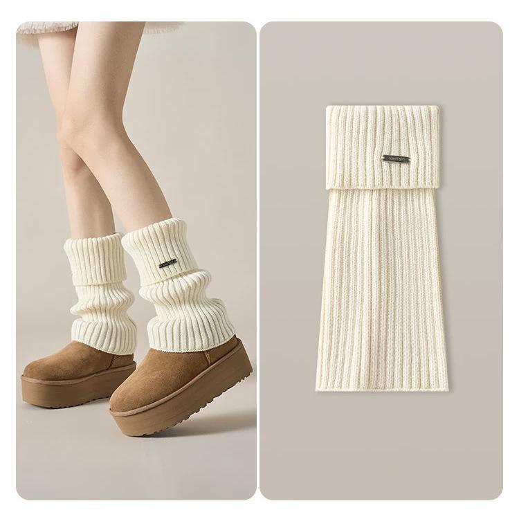Chunky Knit Korean Style Leg Warmers - Autumn/Winter Women's Slouch Socks