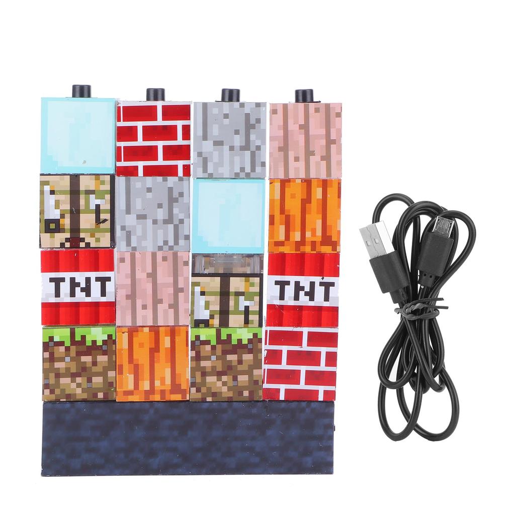 Lampada a Blocchi USB Quadrata Innovativa Luce Notturna Giocattoli per Bambini