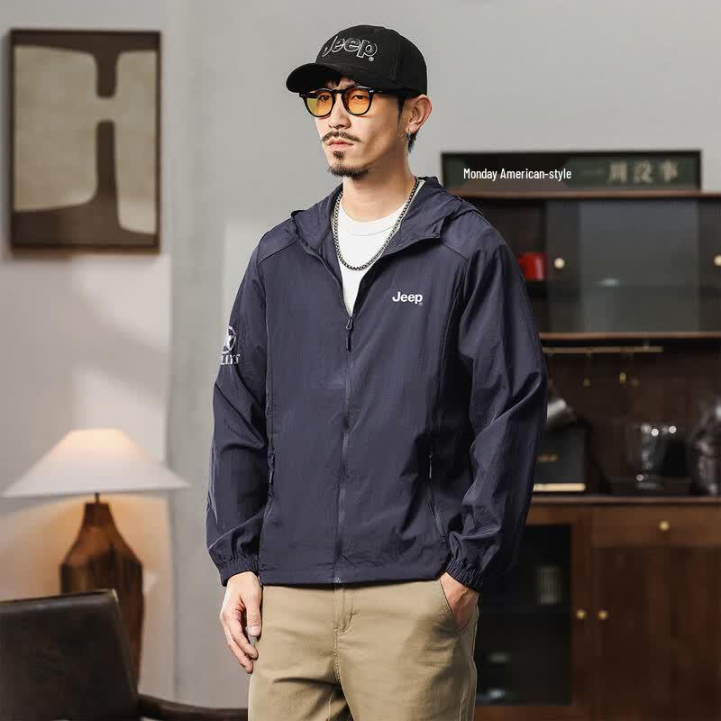 Jeep Men's Lightweight Hooded Sun Protection Jacket
