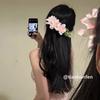 Sweet Brides Wedding Flower Hair Comb  Women Yellow pink Flower Hairpin Bridesmaid Headdress Hair Combs Girls Floral Hairclip