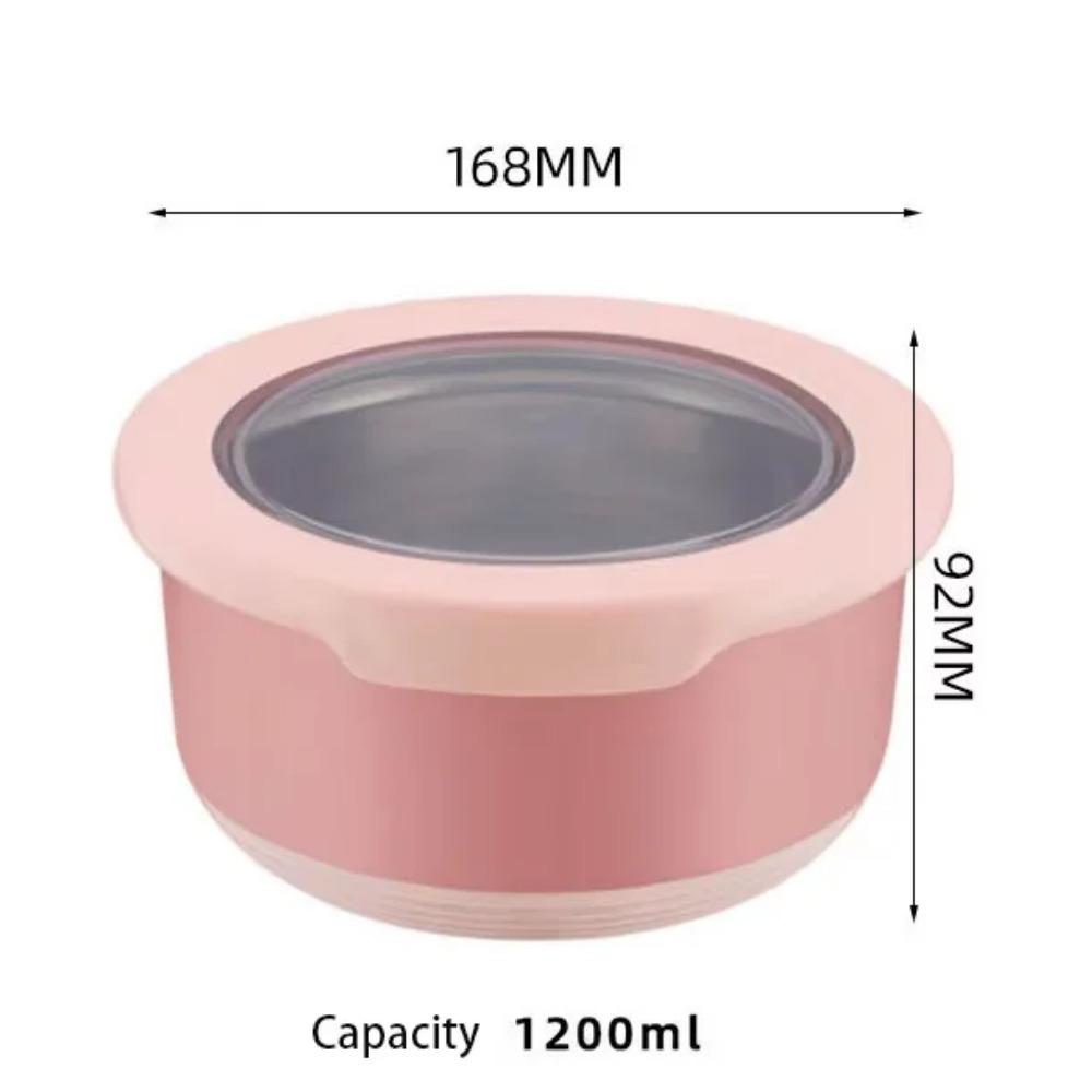 Fresh-keeping Box Stainless Steel Food Sealing Bowl Anti-scalding Lunch Box with Lid Kitchen Food Sealing Bowl Fresh-keeping Box