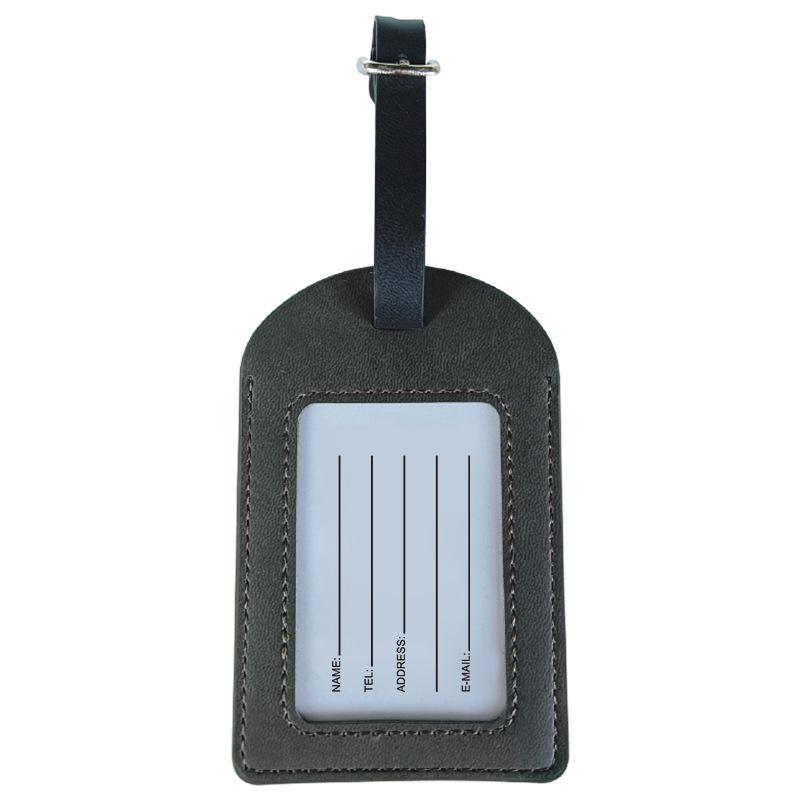 Multicolor PU Leather Luggage Tag, Customizable with Company Logo, for Trolley Bags and Suitcases.