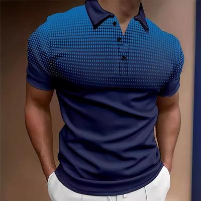 Men's Daily Casual Printed Short Sleeved Polo Shirt with  Collar