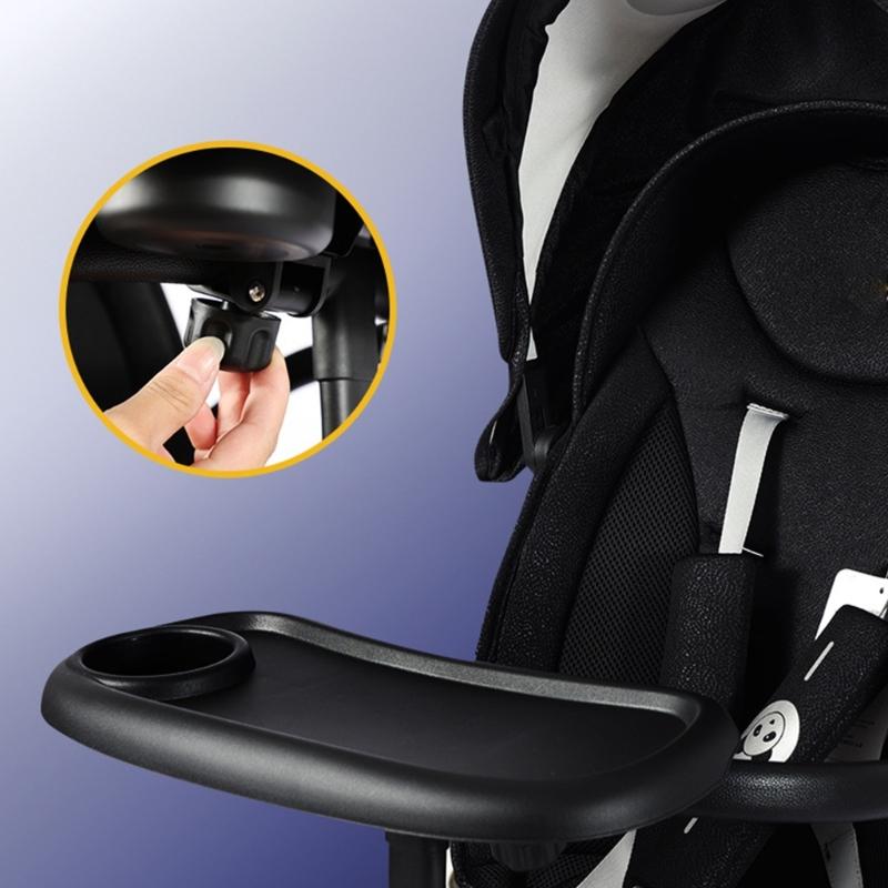 Universal Tray for Stroller with Cup Holder 2-in-1 Stroller Snack Food Organize Tray for Pushchair Stroller Accessories