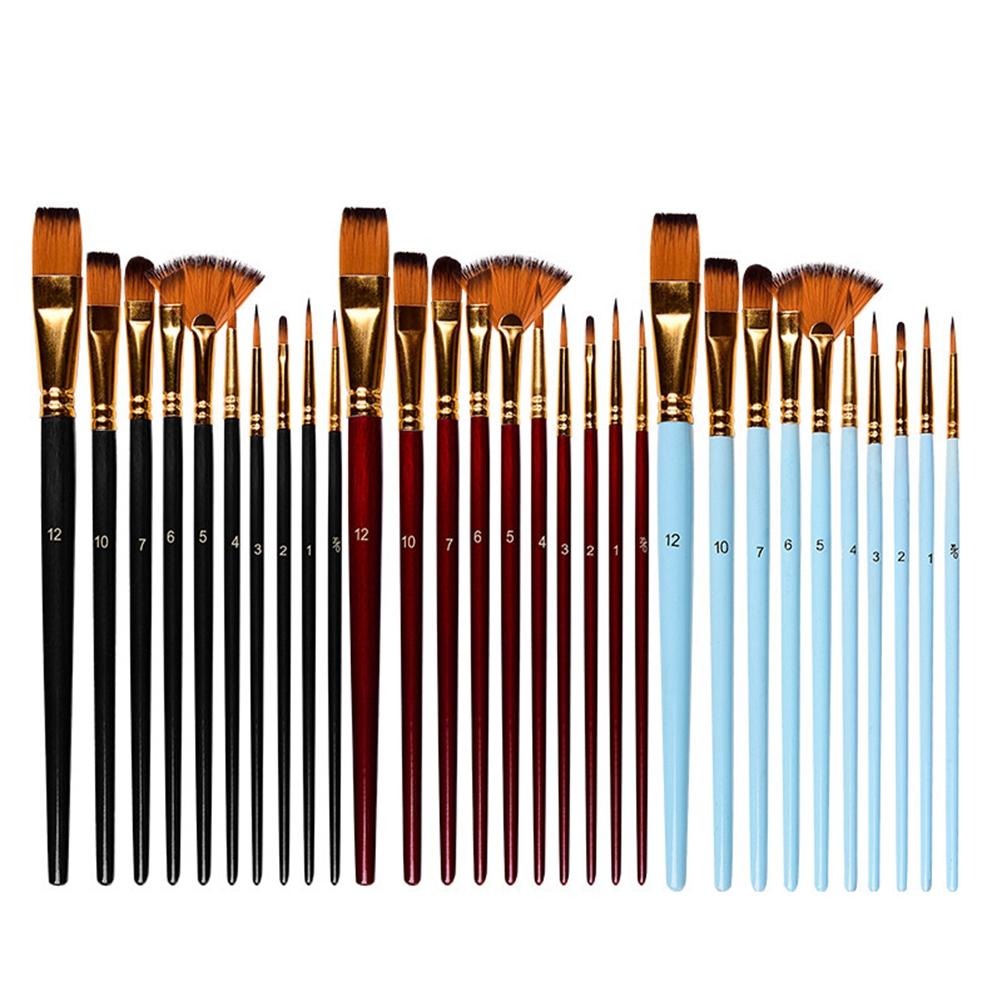 10 Pcs Pinceaux de Peinture en Nylon Pointe Ronde Pointue Set de Pinceaux Acrylique Huile Aquarelle