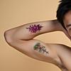 9 peças de Tatuagem Temporária Adesivos de Tatuagem Temporária Lírios Dálias Flores de Cerejeira Para Coxas Braços Masculinos