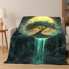Lebensbaum Nordische Mythologie Yggdrasil Natur Cartoon Flanelldecke Weiche Wohndecke für Schlafzimmer Wohnzimmer Bett Reise Kind