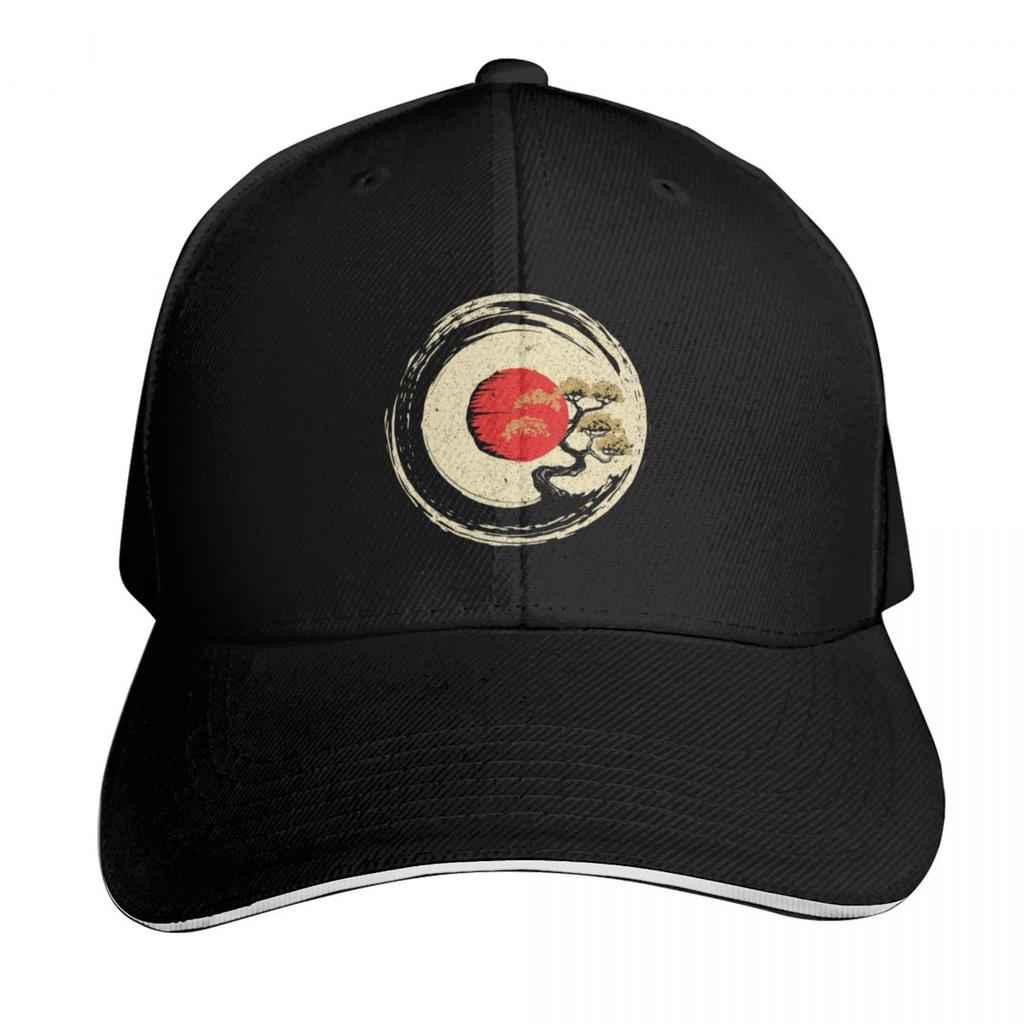 Bonsai Tree In Japanese Zen Buddhist Enso Circle Baseball Cap Hat Baseball Cap Tea Hat Womens Golf Clothing Unisexs