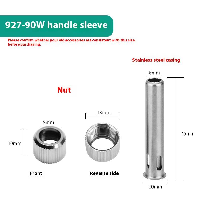 1Set 927 Soldering Iron Tip Cannula Handle Head Adapter Socket Casing Solder Station Nozzle Sleeve Welding Accessories