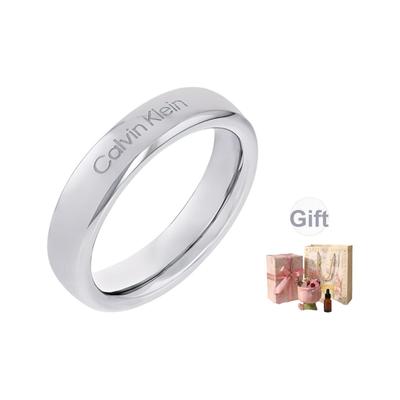 Serie Eterna Círculo Simple Minimalista Color Sólido Anillo de Acero Anillos Unisex 35000513