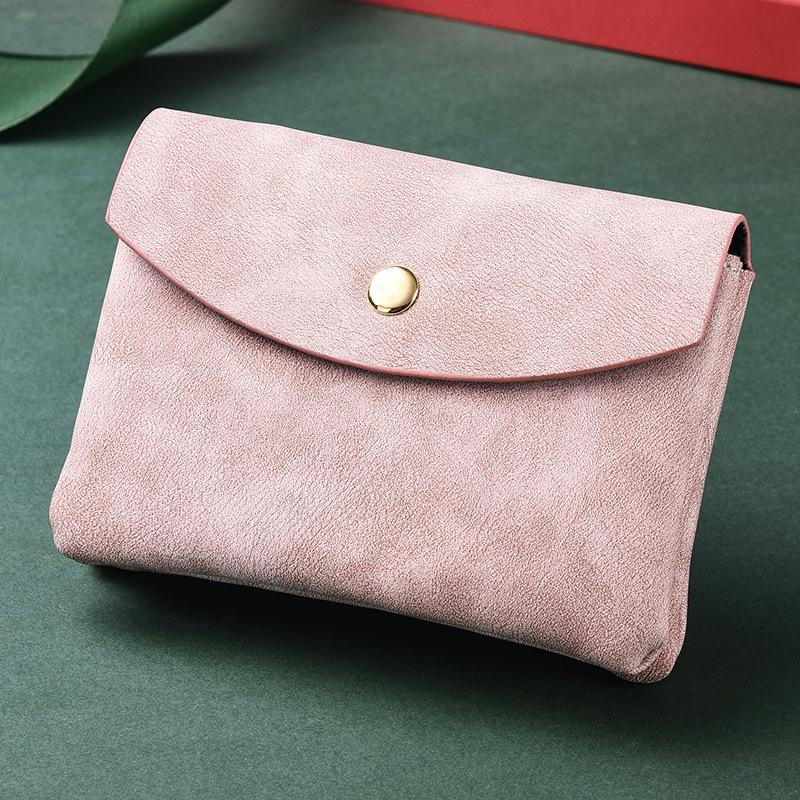 

Двухслойная сумка для мелочи, мужской и женский картхолдер, большой вместимости, кошелек для монет, мягкий кошелек на кнопке, маленький мини короткий кошелек. розовый