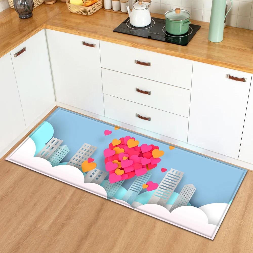 Valentinstag Liebe Rosenmuster Hausküche Bodenmatte Eingangsbereich Dekoration Bodenmatte