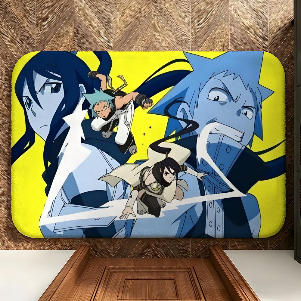 Anime S-Soul E-Eater Floor Mat Soft Flannel Floor Mat Suitable for Entryways, Living Rooms, Bedrooms, and Bathrooms