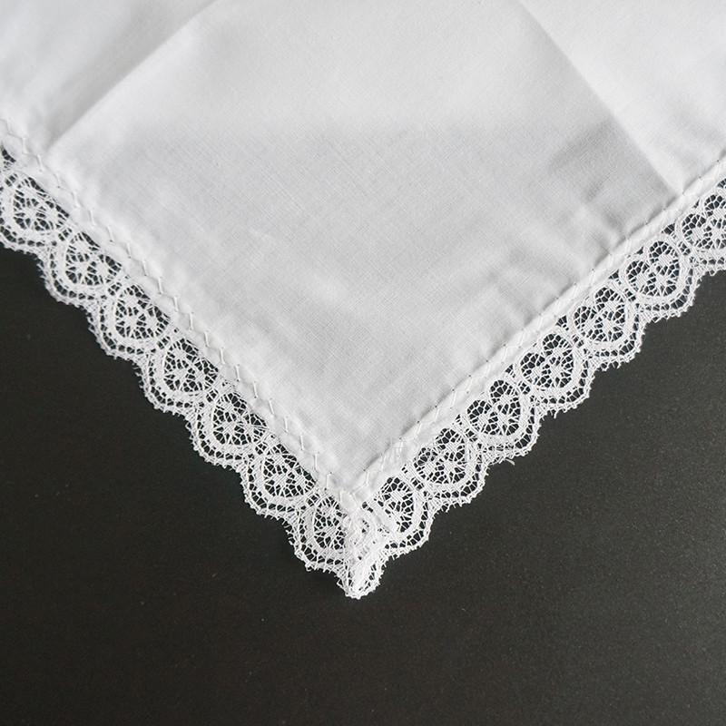 3Pcs 25x25cm 100% Cotton Women Lady Handkerchiefs White Color Embroidered Hankies Square Scarf DIY Painting
