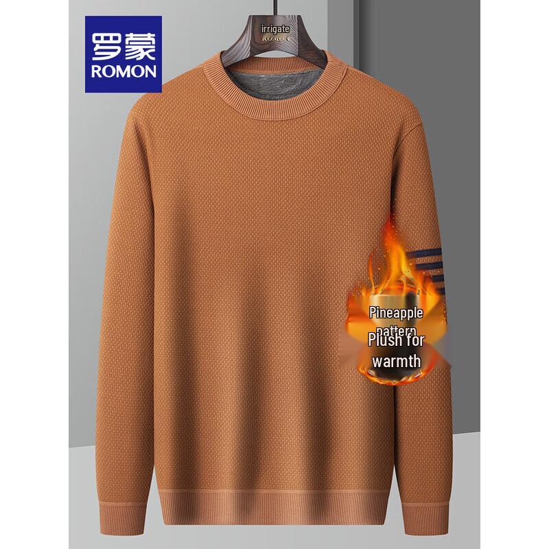 

ROMON Men s Thermal Textured Round Neck Sweatshirt 3XL