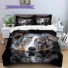 Black Australian Shepherd Pattern Bedding Home Decoration Birthday Gift (1 * duvet cover + 2 * pillowcase, without core)