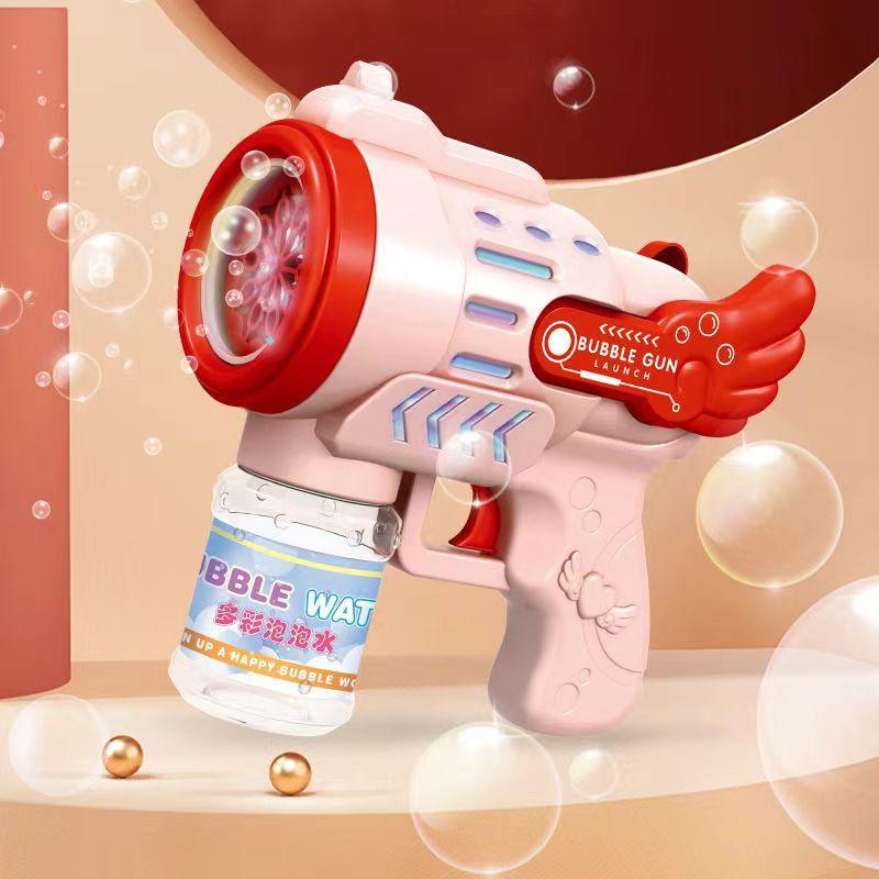 Angel Bubble Machine: Automatic Handheld Multi-Hole Bubble Gun for Kids - Perfect for Parties and Weddings.