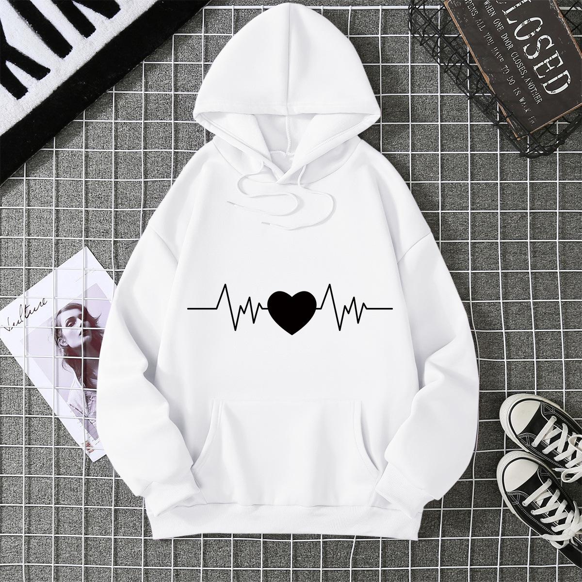 Mingxin clothing real shot hooded sweater women s autumn European and American fashion oversize loose coat trendy ins coat S белый