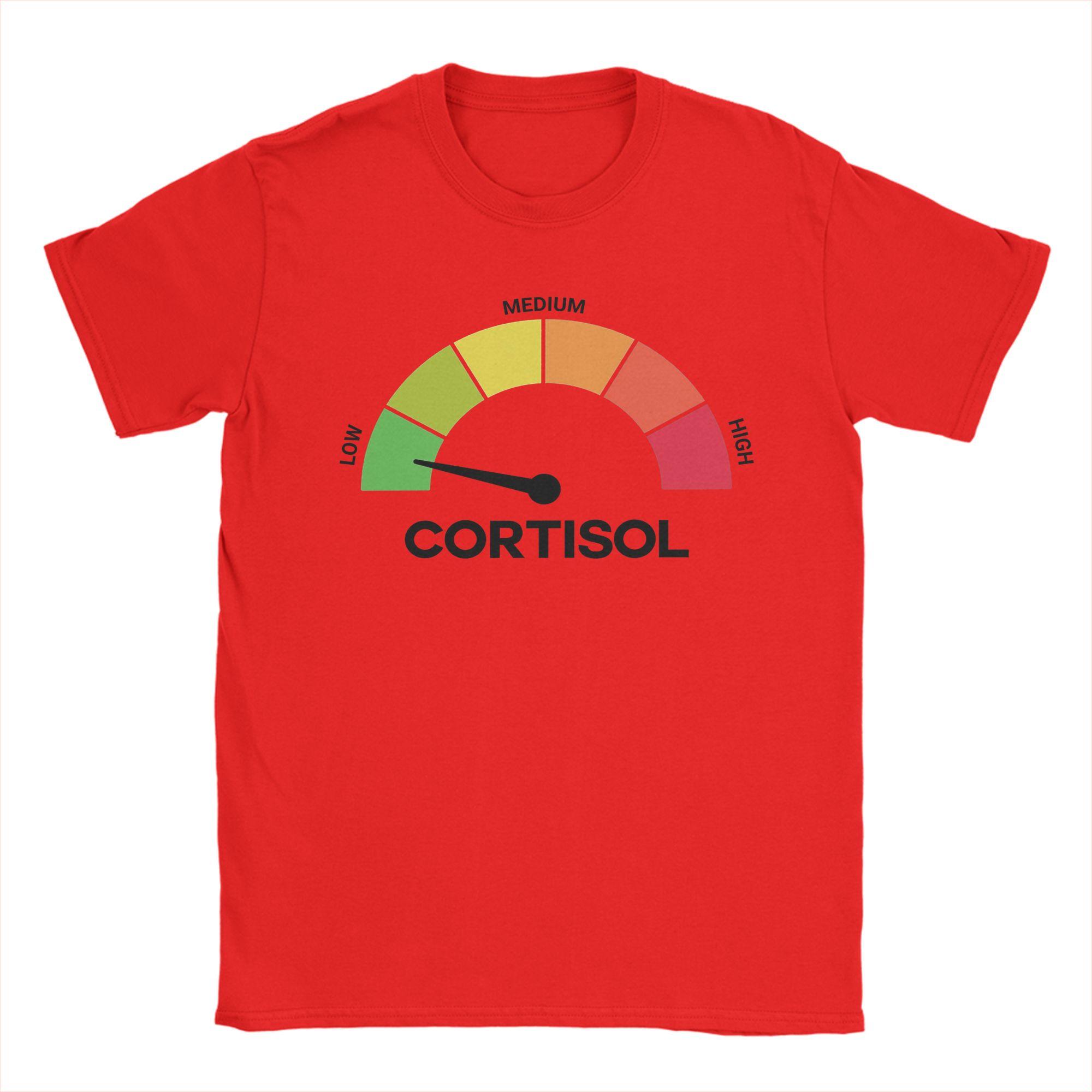 Unisex s TShirt Funny Cortisol Low Level Stress Meter Meme Novelty Pure Cotton Tees Short Sleeve T Shirt Round Neck Clothing XL