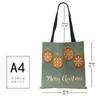 Christmas Snowflake Card Hat Canvas Shopper Bag Merry Christmas Reusable Shoulder Bag 2022 Large Capacity Storage Tote Handbag CLE