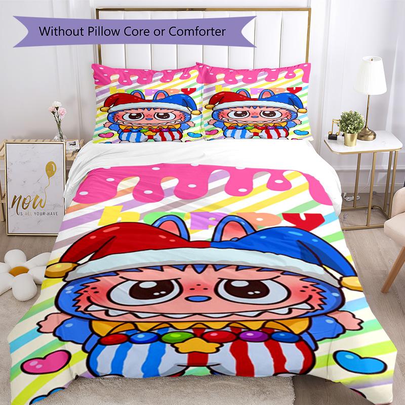 Labubu Duvet Cover Set Perfect For Playroom Machine Washable Perfect Gift For Friends Family