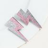 New Creative Acrylic Stud Earrings for Women Funny Glitter Multicolor Lightning Drop Earring Punk Trendy Jewelry Gift