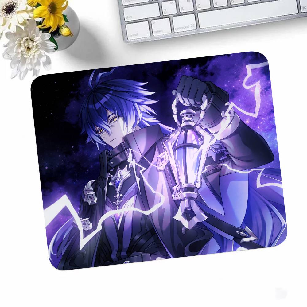Game Genshin Impact Flins Mousepad Small LockEdge Mouse Pad For Gamers Computer Desk Pad Rectangular Anti-slip Rubber