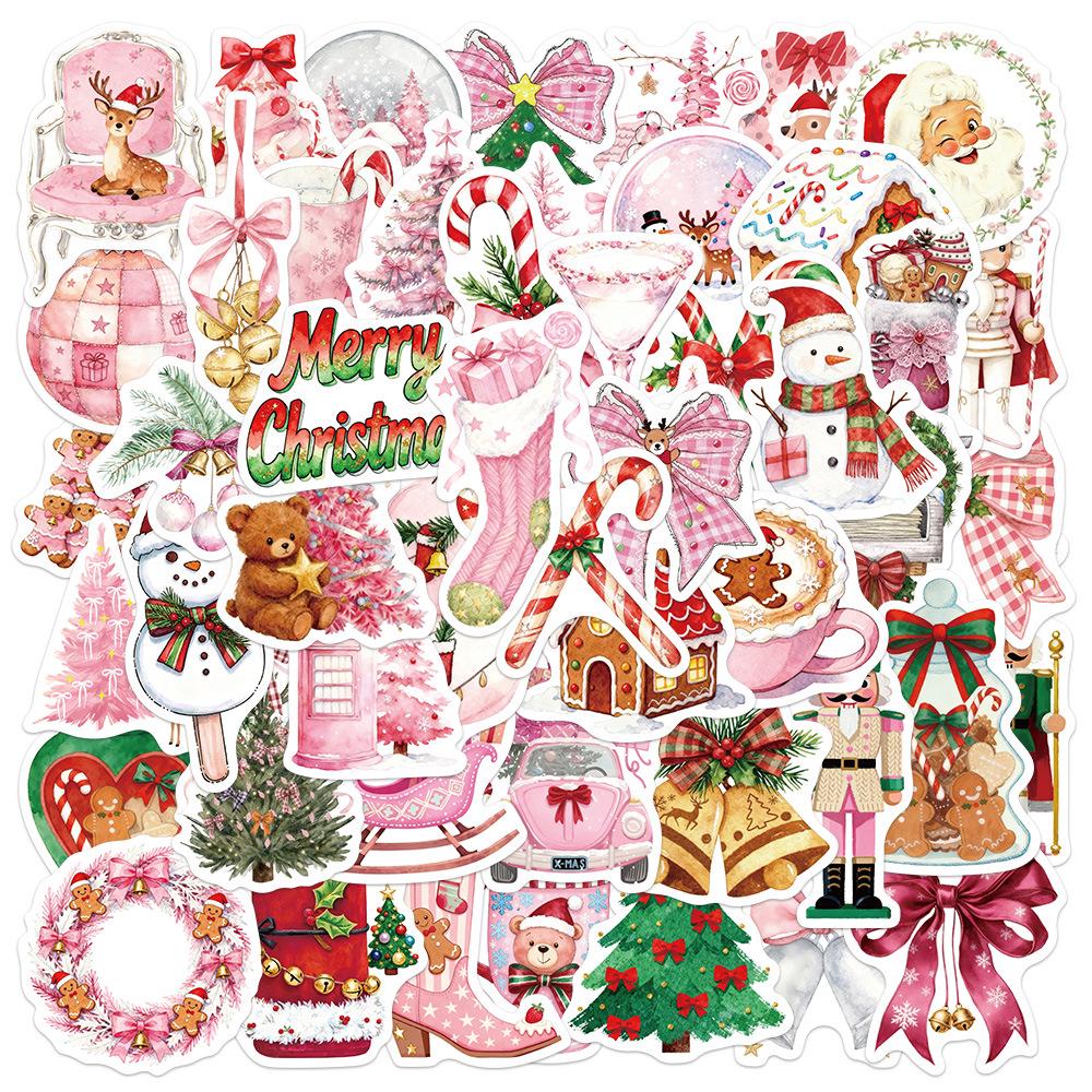 50 Cartoon Christmas Stickers for Laptops, Notebooks, Guitars, and DIY Projects